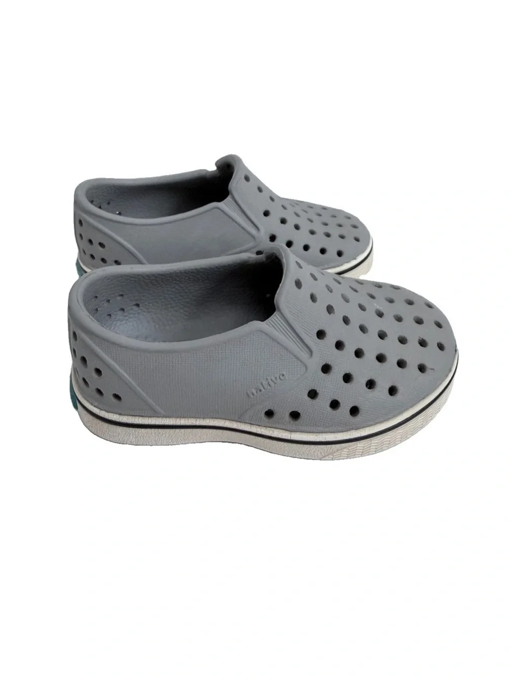 Native Gray And White Toddler Shoes C5 Outdoor Waterproof Unisex Boy Girl Kids